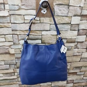 Coach 🦋Cobalt Blue Hobo w/ Python trim